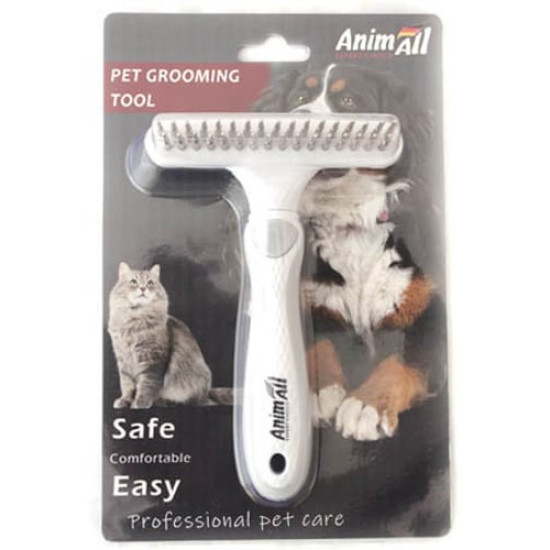 AnimAll Groom - двухрядная расческа-грабли с редким зубцом