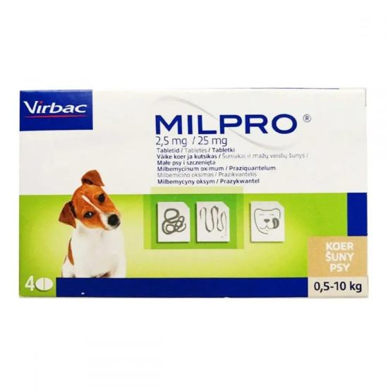 Virbac Milpro (Милпро) - таблетки для собак от глистов