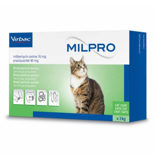 Virbac Milpro (Милпро) - таблетки для кошек от глистов