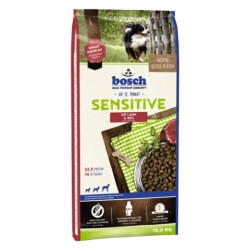 Bosch Sensitive Lamb & Rice (Бош Сенсітів) - дорослі собаки з чутливим травленням, з ягням