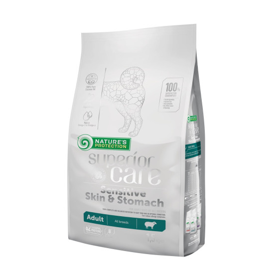 Nature's Protection Superior Care Sensitive Skin&Stomach Adult Lamb All Breeds - дорослі собаки з чутливим травленням, з ягням