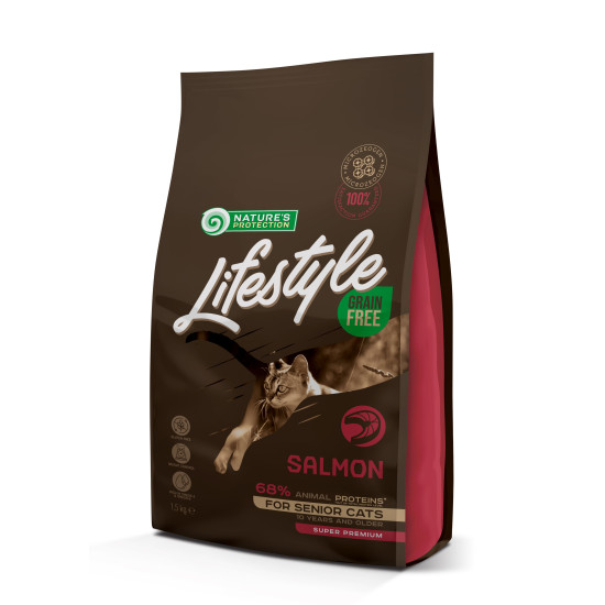 Nature's Protection Lifestyle Grain Free Salmon Senior - літні коти, з лососем