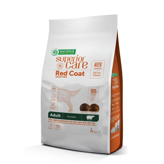 Nature's Protection Superior Care Red Coat Grain Free Adult Lamb All Breeds - дорослі собаки з рудою шерстю, з ягням