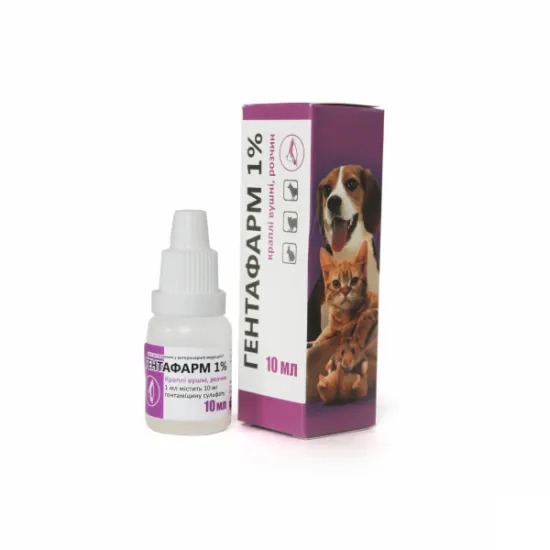 Гентафарм - капли ушные для собак, кошек и грызунов