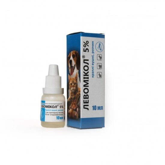 Левомиколь - капли ушные для собак, кошек и грызунов