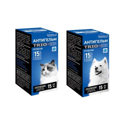 Ветсинтез Антигельм Тріо - суспензія для котів та собак від глистів
