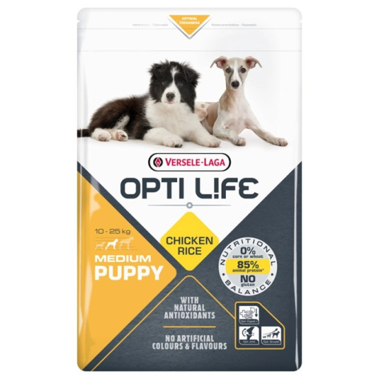 Versele-Laga Opti Life Puppy Medium - цуценята середніх порід, з куркою