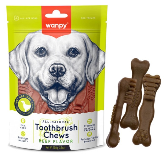 Wanpy Toothbrush Chews Beef - ласощі для собак, зубна щітка зі смаком курки