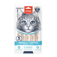 Wanpy Functional Creamy Lickable Treat Hairball Control - лакомство для кошек, шерстевыводящие, крем с треской и курицей