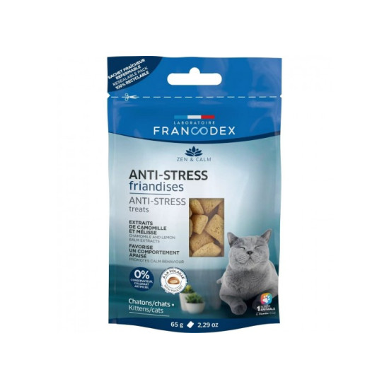 Francodex Antistress Treats - лакомство успокаивающее для кошек, с курицей