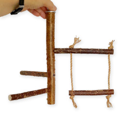 Zelena Zoo - жёрдочка вертикальная с креплением на крышу клетки с качелей