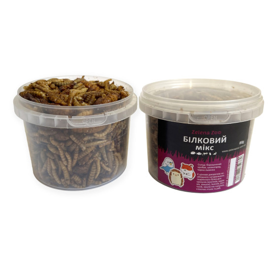 Zelena Zoo - ласощі для рептилій, Білковий Мікс висушені комахи