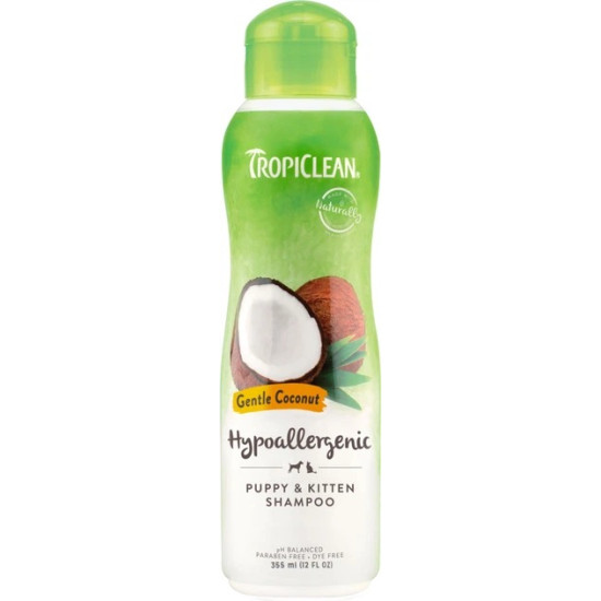 TropiClean Gentle Coconut Pet - шампунь для цуценят та кошенят гіпоалергенний, з ніжним кокосом