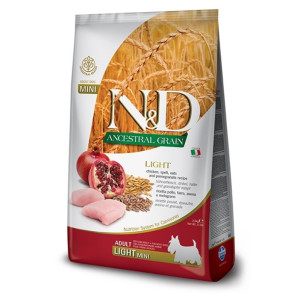 Farmina N&D Low Grain Chicken & Pomegranate Light Mini (Фарміна) - дорослі собаки дрібних порід, схильні до надмірної ваги, з куркою