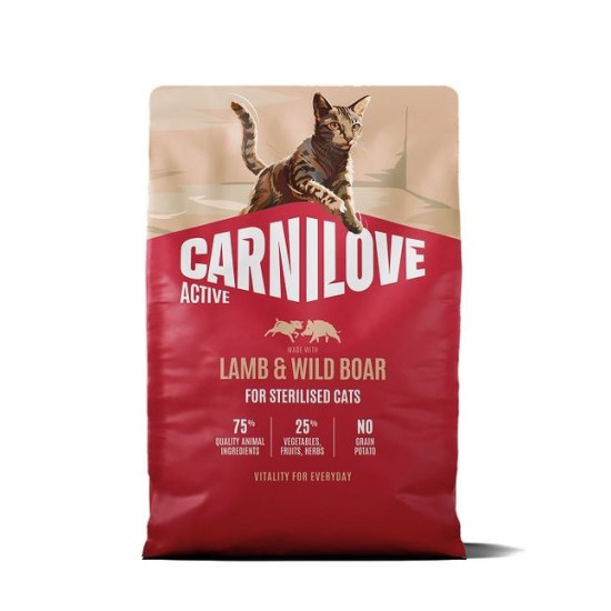 Carnilove Cat Active Lamb & Wild Boar Sterilised (Карнілав) - дорослі стерилізовані кішки, з ягням і диким кабаном