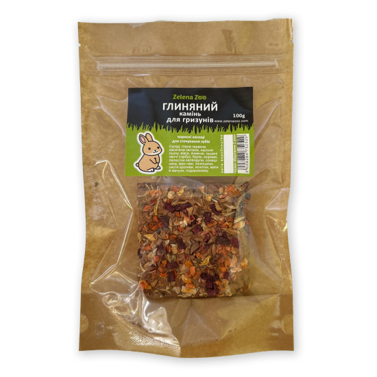 Zelena Zoo - глиняный камень для грызунов с овощами и цветами