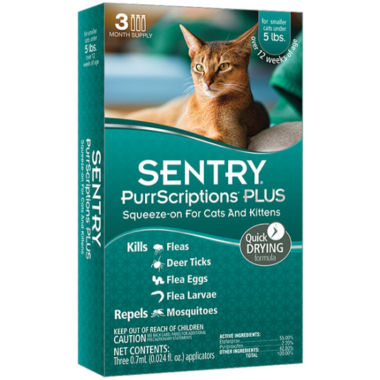 Sentry PurrScriptions (Сентри Пуррскрипшнс) - капли от блох и клещей для кошек