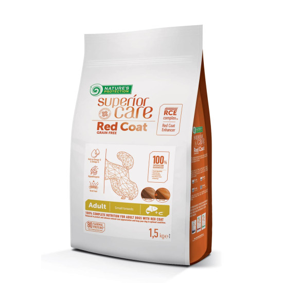 Natures Protection Superior Care Red Coat Grain Free Adult Salmon Small Breeds - дорослі собаки дрібних порід із рудою шерстю, з лососем