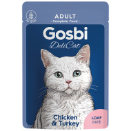 Gosbi DeliCat (Госбі Делікет) - консервований корм для котів, з куркою та індичкою, паштет