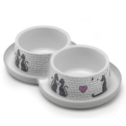 Moderna Double Trendy Dinner Cats in Love - миски пластиковые двойные
