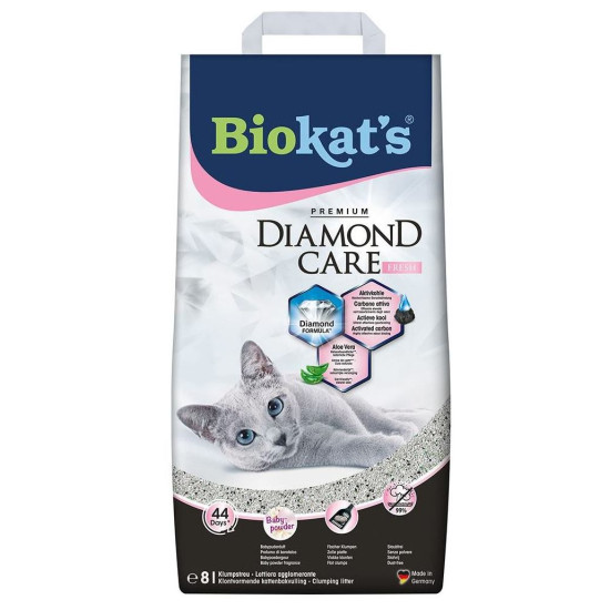 Biokats Diamond Care Fresh (Біокетс) - гліняний наповнювач з ароматом дитячої присипки