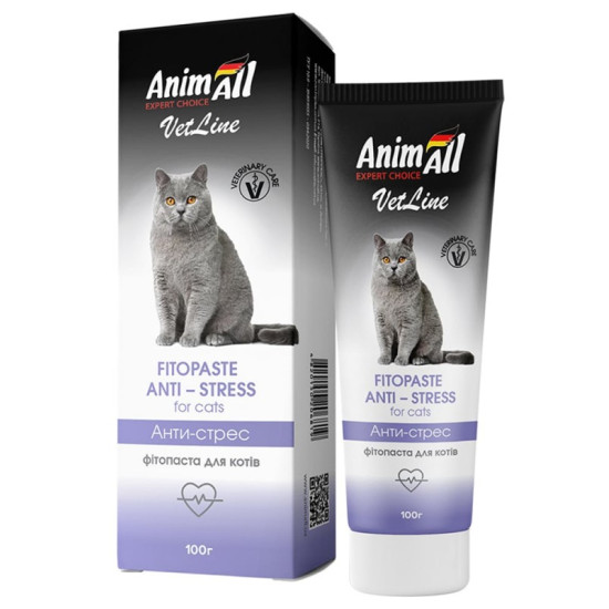 AnimAll VetLine Antistress (Энимал) - добавка от стресса и беспокойства для кошек, фитопаста