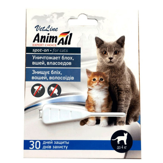 AnimAll VetLine (Энимал) - капли от блох и клещей для кошек