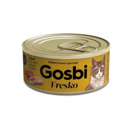 Gosbi Fresko Cat (Госби Фреско) - консервированный корм для кошек, с тунцом и лососем, паштет