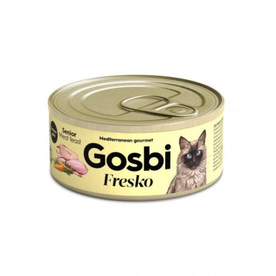 Gosbi Fresko Cat Senior (Госбі Фреско) - консервований корм для літніх котів, зі свининою та куркою, паштет