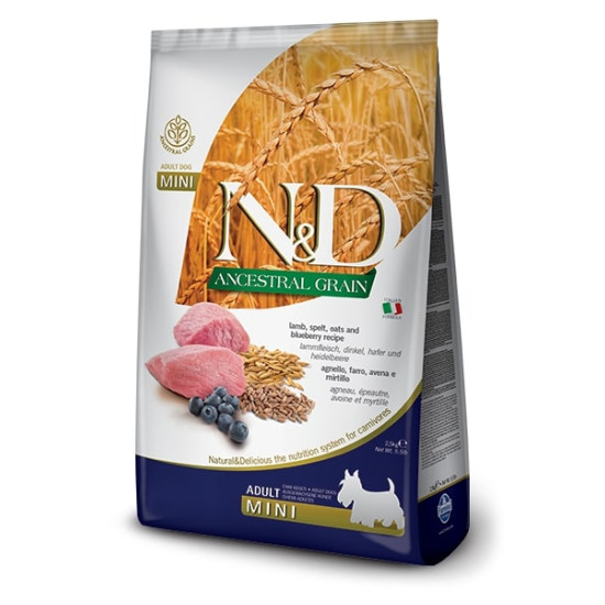 Farmina N&D Low Grain Lamb & Blueberry Adult Mini (Фармина) - взрослые собаки мелких пород, с ягнёнком