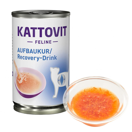 Kattovit Veterinary Recovery Drink (Каттовіт Рекавері Дрінк) - консервована дієта для котів у період відновлення, одужання, суп з куркою