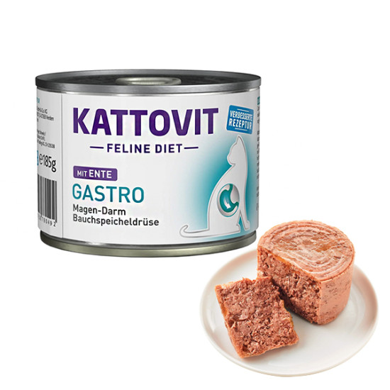 Kattovit Veterinary Gastro (Каттовіт Гастро) - консервована дієта для котів при захворюваннях шлунково-кишкового тракту, з качкою