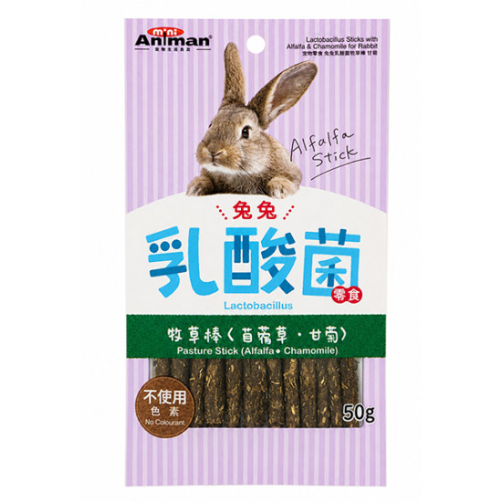 MiniAniman Lactobacillus Sticks with Alfalfa & Chamomile - ласощі для кроликів, палички з люцерною, ромашкою, пробіотиками