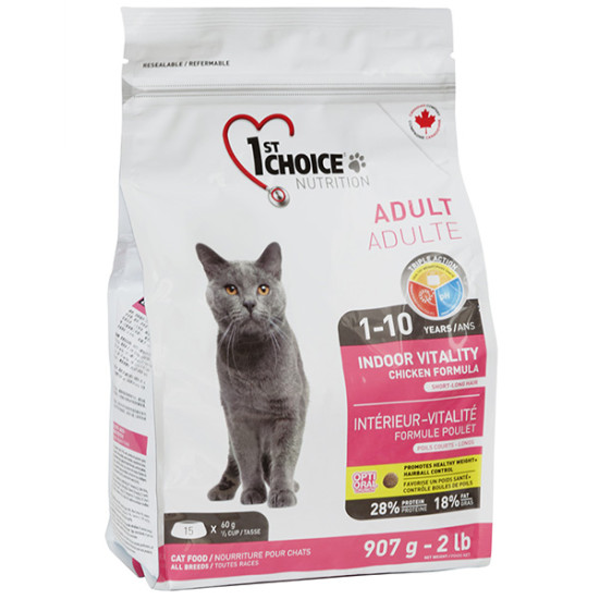 1st Choice Adult Cat Indoor Vitality Formula - взрослые кошки, с курицей