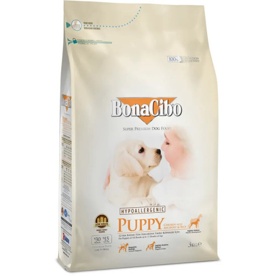 BonaCibo Puppy Chicken & Rice with Anchovy (Бонасібо Паппі) - цуценя, з куркою