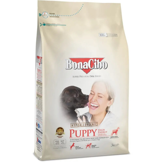 BonaCibo Puppy High Energy (Бонасібо Паппі Хай Енерджі) - активні цуценя, з куркою та анчоусами