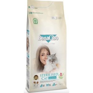 BonaCibo Adult Cat Light & Sterilised Salmon (Бонасібо) - дорослі стерилізовані та малоактивні дорослі коти, з лососем