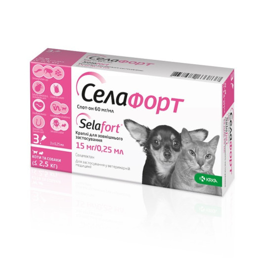 Selafort (Сєлафорт) - комплексні краплі від бліх і гельмінтів для собак