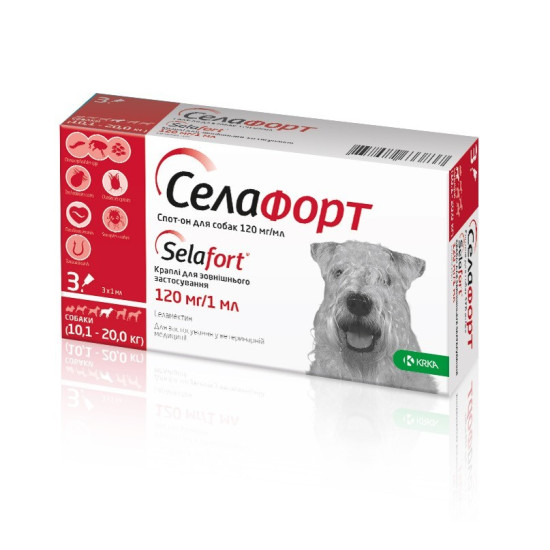 Selafort (Сєлафорт) - комплексні краплі від бліх і гельмінтів для собак