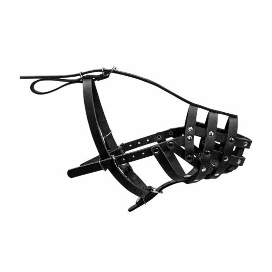 Collar - намордник для собак шкіряний твердий, для дрібних боксерів, обхват морди 33 см, довжина 5 см