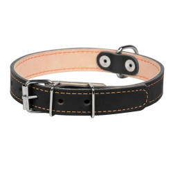 Collar - ошейник для собак кожаный, двойной чёрный