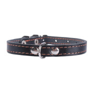Collar - ошейник для собак кожаный, одинарный чёрный