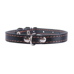 Collar - ошейник для собак кожаный, одинарный чёрный
