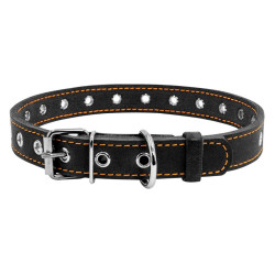 Collar - ошейник для собак кожаный, безразмерный чёрный