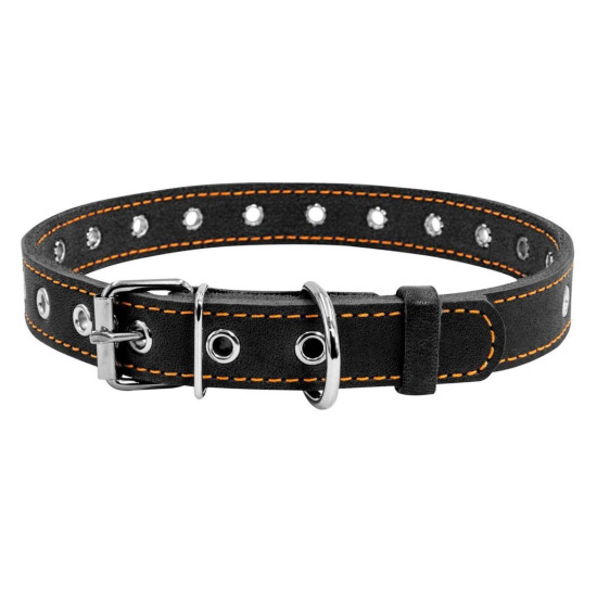 Collar - ошейник для собак кожаный, безразмерный чёрный
