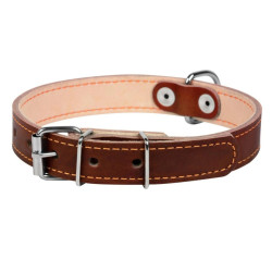 Collar - ошейник для собак кожаный, двойной коричневый