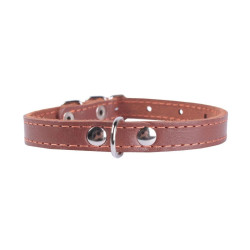 Collar - ошейник для собак кожаный, одинарный коричневый