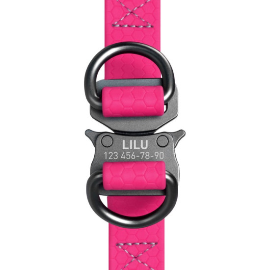 Collar Waudog Waterproof - шлея для собак водостійка, з QR-паспортом, металева пряжка-фастекс, рожева