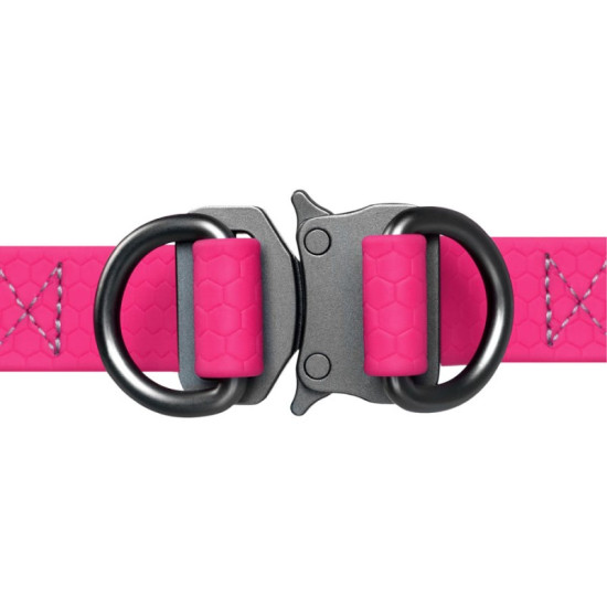 Collar Waudog Waterproof - шлея для собак водостійка, з QR-паспортом, металева пряжка-фастекс, рожева