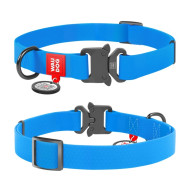 Collar Waudog Waterproof - нашийник для собак водостійкий з QR паспортом, металічна пряжка-фастекс, блакитний